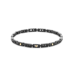 BRACCIALE  PVD NERO,SPINELLI NERI E ORO 18K