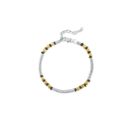 BRACCIALE  STEEL/NERO CUBI ORO EMATITE