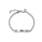 BRACCIALE IN ACCIAIO TARGHETTA FASCE ACCIAIO MAT