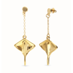 Orecchini lunghi placcati in oro 18 carati con una manta