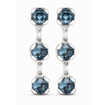 Orecchini placcati argento Sterling con cristalli blu