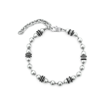 BRACCIALE SFERE E GOMMA NERA