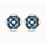 Orecchini placcati argento Sterling con cristalli blu