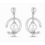 Orecchini a cerchio placcati argento Sterling con perla