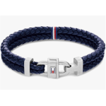 BRACCIALE UOMO INTRECCIATO IN PELLE BLUE NAVY