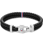 BRACCIALE UOMO INTRECCIATO IN PELLE NERO