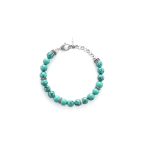 BRACCIALE IN ARGENTO 925 RODIO TURCHESE 8MM