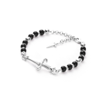BRACCIALE IN ARGENTO 925 ROSARIO ONICE NERO