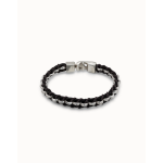 Bracciale di cuoio e placcato argento Sterling