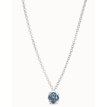 Collana placcata argento Sterling con cristallo blu