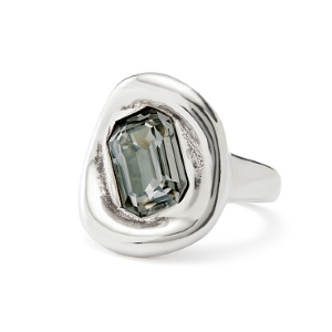 Anello da donna Unode50 placcato argento con cristallo grigio