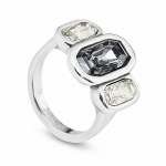 Anello artigianale placcato argento con cristalli