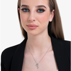 COLLANA IN ACCIAIO QUADRIFOGLIO E CORNETTO PORTA FORTUNA