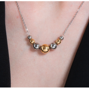 COLLANA DONNAIN ACCIAIO ED ACCIAIO IP GOLD