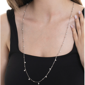 COLLANA DONNA IN ACCIAIO CON ZIRCONI BIANCHI