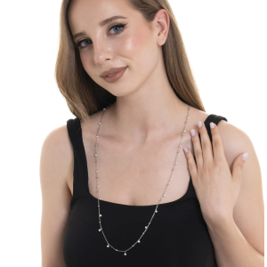 COLLANA DONNA IN ACCIAIO CON ZIRCONI BIANCHI