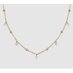 COLLANA DONNA IN ACCIAIO IP GOLD CON ZIRCONI BIANCHI