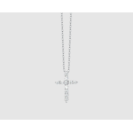 COLLANA DONNA IN ACCIAIO CROCE ZIRCONI BIANCHI