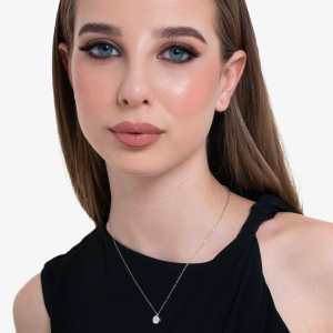 COLLANA DONNA IN ACCIAIO CON CRISTALLO BIANCO