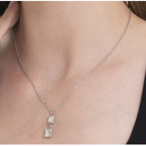 COLLANA DONNA IN ACCIAIO CON CRISTALLI BIANCHI