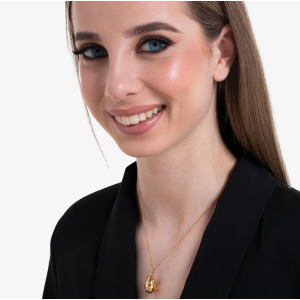 COLLANA DONNA GOCCIA IN ACCIAIO E IP GOLD CON CRISTALLI BIANCHI