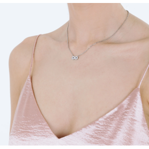 COLLANA DONNA IN ACCIAIO CON INFINITO E CRISTALLI BIANCHI