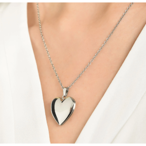 COLLANA DONNA IN ACCIAIO CON CUORE PORTAFOTO
