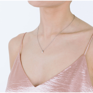 COLLANA DONNA IN ACCIAIO CON PERLA SINTETICA DA 4MM