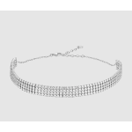 COLLANA CHOKER TENNIS DONNA IN ACCIAIO CON ZIRCONI BIANCHI