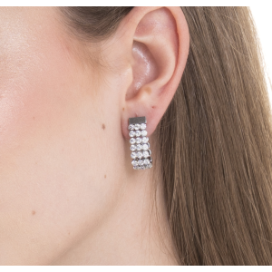 ORECCHINI TENNIS DONNA IN ACCIAIO CON ZIRCONI BIANCHI