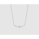 COLLANA DONNA IN ACCIAIO CON CUORE ROSA E CRISTALLI BIANCHI