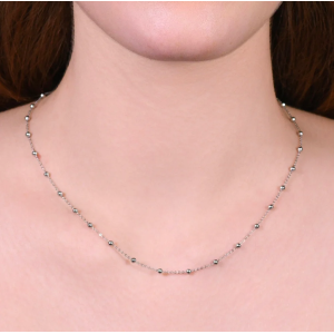 COLLANA DONNA IN ACCIAIO CON SFERE