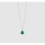 COLLANA DONNA IN ACCIAIO PUNTO LUCE VERDE SMERALDO