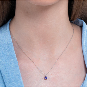 COLLANA DONNA IN ACCIAIO PUNTO LUCE VIOLA