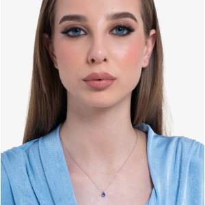 COLLANA DONNA IN ACCIAIO PUNTO LUCE VIOLA