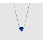 COLLANA DONNA IN ACCIAIO CON CUORE CRISTALLO BLU
