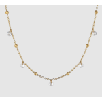 COLLANA DONNA IN ACCIAIO IP GOLD CON ZIRCONI BIANCHI