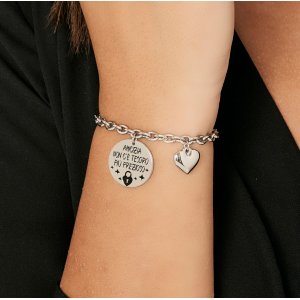 BRACCIALE DONNA IN ACCIAIO AMICIZIA NON C'E' TESORO PIù PREZIOSO