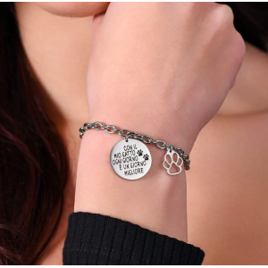 BRACCIALE DONNA IN ACCIAIO GATTO