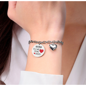 BRACCIALE DONNA IN ACCIAIO MAMMA SEI IL MIO PRIMO AMORE