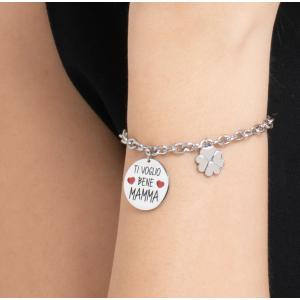BRACCIALE DONNA IN ACCIAIO TI VOGLIO BENE MAMMA