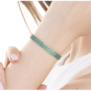 BRACCIALE TENNIS DONNA IN ACCIAIO CON ZIRCONI VERDI