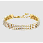BRACCIALE TENNIS DONNA IN ACCIAIO IP GOLD CON ZIRCONI BIANCHI