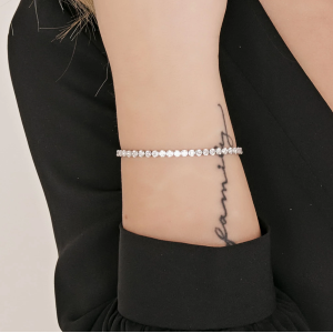 BRACCIALE TENNIS DONNA IN ACCIAIO CON CRISTALLI BIANCHI