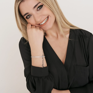 BRACCIALE TENNIS DONNA IN ACCIAIO CON CRISTALLI BIANCHI