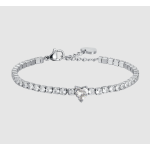 BRACCIALE DONNA IN ACCIAIO CON CRISTALLI BIANCHI E CUORE CRISTALLO