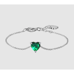 BRACCIALE DONNA IN ACCIAIO CON CUORE CRISTALLO VERDE
