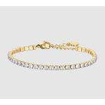 BRACCIALE TENNIS DONNA IN ACCIAIO IP GOLD CON CRISTALLI BIANCHI