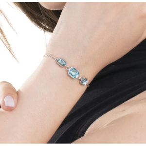 BRACCIALE DONNA CON CRISTALLI ACQUA MARINA