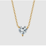 COLLANA DONNA IN ACCIAIO E IP GOLD CON CUORE CRISTALLO BIANCO